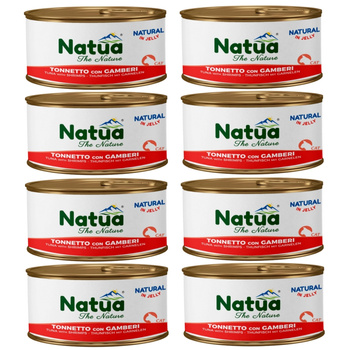 NATUA NATURAL MOKRA KARMA DLA KOTÓW TUŃCZYK Z KREWETKAMI W GALARETCE PUSZKA KOTA 8x85g