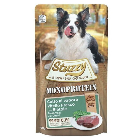  STUZZY MONOPROTEIN MOKRA KARMA DLA PSA CIELĘCINA Z BOTWINKĄ 6x150g