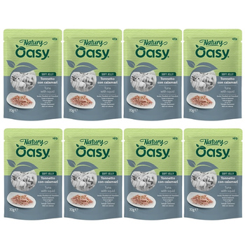 MOKRA KARMA DLA KOTA OASY NATURY SOFT JELLY TUŃCZYK Z KALMARAMI 8x70g