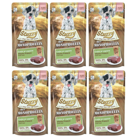 STUZZY MONOPROTEIN MOKRA KARMA DLA PSA Z CIELĘCINĄ DLA SZCZENIĄT 6x150g