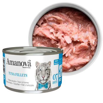 AMANOVA 07 MOKRA KARMA DLA KOTA FILET TUŃCZYK W BULIONIE 70g