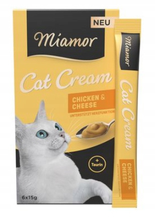 MIAMOR PASTA CAT CREAM PRZYSMAK DLA KOTA KURCZAK Z SEREM 30x15g