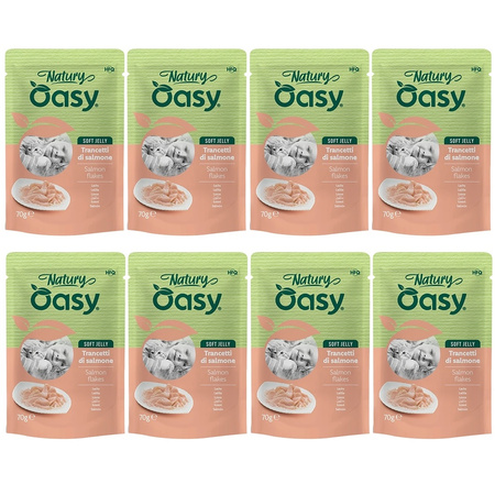 MOKRA KARMA DLA KOTA OASY NATURY SOFT JELLY ŁOSOŚ 8x70g