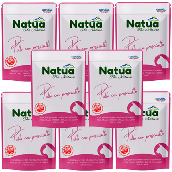 NATUA NATURAL MOKRA KARMA DLA KOTÓW KURCZAK Z SZYNKĄ W GALARETCE SASZETKA KOTA 8x70g