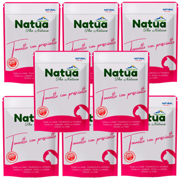 NATUA NATURAL MOKRA KARMA DLA KOTÓW TUŃCZYK Z SZYNKĄ W GALARETCE SASZETKA KOTA 8x70g