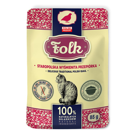 KARMA MOKRA DLA KOTA FOLK PEŁNOPORCJOWA STAROPOLSKA PRZEPIÓRKA SASZETKA 85g