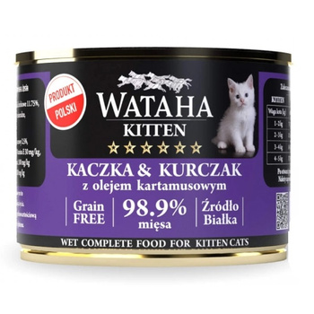 WATAHA HUNT MOKRA KARMA W PUSZCE DLA KOCIĄT KACZKA I KURCZAK 200g