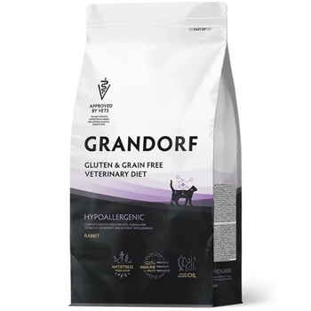 GRANDORF HYPOALLERGENIC RABBIT KARMA WETERYNARYJNA DLA KOTA ALERGIE I NIETOLERANCJE POKARMOWE 400g