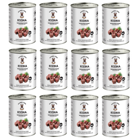 KUCHNIA SZEFA MOKRA KARMA DLA PSA MONOPROTEINOWA KOZINA 12x400g