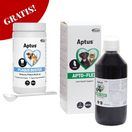 APTUS APTO-FLEX SYROP NA STAWY DLA PSA KOTA BUTELKA 500ml GRATIS APTUS PLAQUE BUSTER