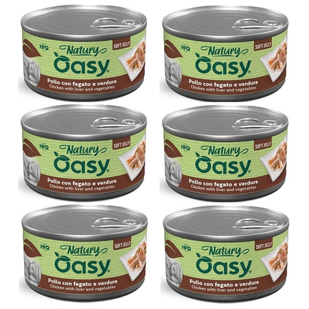  MOKRA KARMA DLA PSA OASY NATURY SOFT JELLY KURCZAK WĄTRÓBKA WARZYWA 6x150g