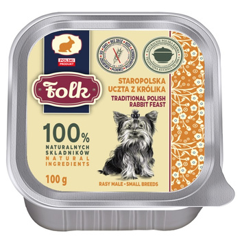 KARMA MOKRA DLA PSA RASY MAŁE FOLK MINI STAROPOLSKA UCZTA KRÓLIK SZALKA 100g