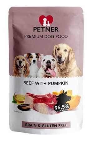 PETNER WOŁOWINA Z DYNIĄ KARMA DLA PSA 500g