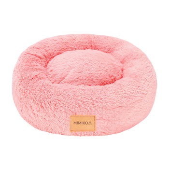 LEGOWISKO POSŁANIE KOJEC DLA MAŁEGO ŚREDNIEGO PSA KOTA SHAGGY OKRĄGŁE M RÓŻ 45cm