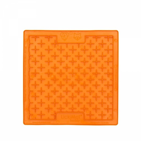 MATA TACKA DO LIZANIA DLA PSA KOTA ANTYSTRESOWA SPOWALNIAJĄCA JEDZENIE LICKIMAT CLASSIC BUDDY LARGE POMARAŃCZOWA 30,5x25,5 cm