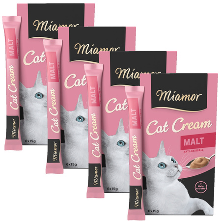 MIAMOR CREAM ZESTAW PASTA ODKŁACZAJĄCA DLA KOTA 4x (6x15g