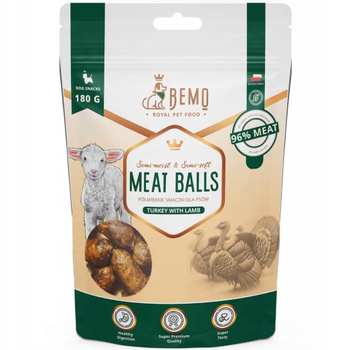 BEMO MEAT BALLS TURKEY WITH LAMB PRZYSMAK DLA PSA INDYK JAGNIĘCINA 180g