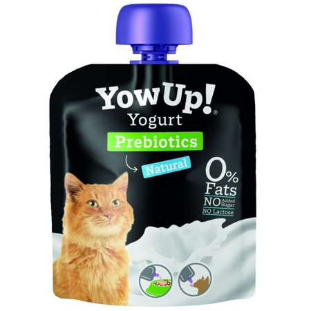 PRZYSMAK DLA KOTA JOGURT NATURALNY BEZ LAKTOZY TŁUSZCZU I CUKRU PREBIOTYKI YOW UP! 4x85g