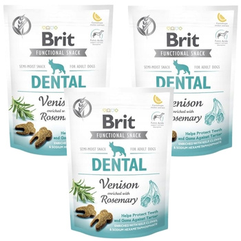 BRIT FUNCTIONAL SNACK DENTAL VENISON TRESERKI PRZYSMAK DLA PSA 3x150g