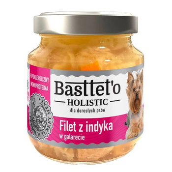 BASTTETO HOLISTIC MONOPROTEINOWA KARMA DLA PSA FILET Z INDYKA W GALARECIE 130g