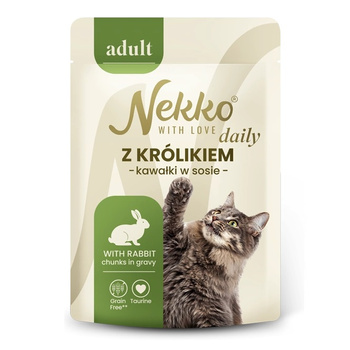 NEKKO DAILY ADULT MOKRA KARMA DLA KOTA KRÓLIK W SOSIE SASZETKA 85g