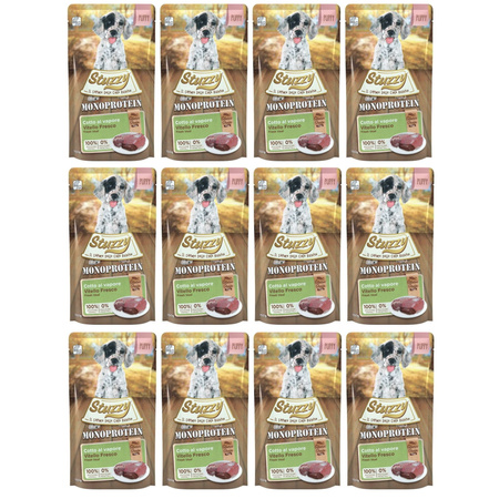 STUZZY MONOPROTEIN MOKRA KARMA DLA PSA Z CIELĘCINĄ DLA SZCZENIĄT 12x150g