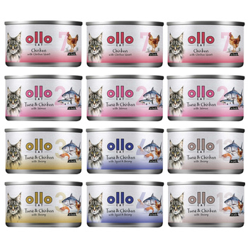 OLLO MOKRA KARMA W PUSZCE DLA KOTA KOCIĄT NATURALNA MIX SMAKÓW 12x70g