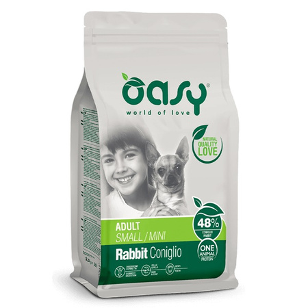 OASY KARMA SUCHA DLA PSÓW SMALL MINI RABBIT MONOBIAŁKOWA KRÓLIK 2,5kg
