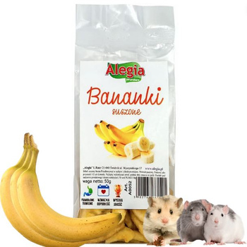ALEGIA NATURALNY PRZYSMAK DLA GRYZONI I KRÓLIKÓW BANANY SUSZONE 50g