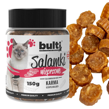 BULTI SALAMKI WIEPRZOWE PRZYSMAKI DLA KOTA MIĘSNE 150g