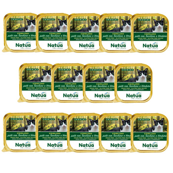 NATUA COUNTRY STERILIZED MOKRA KARMA DLA KOTA STERYLIZOWANEGO PASZTET INDYK I WARZYWA 14x100g