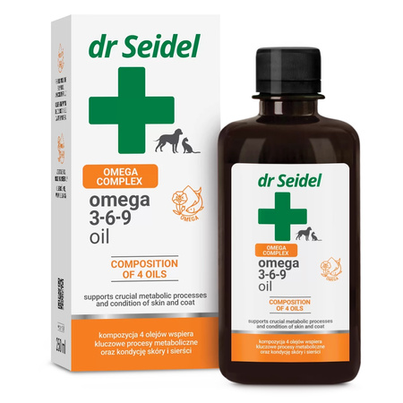  Dr SEIDEL OMEGA 3-6-9 OIL KWASY TŁUSZCZOWE DHA EPA DLA PSA KOTA 250ml 