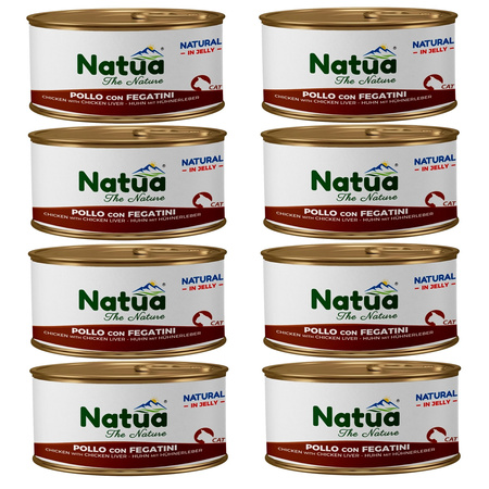 KARMA MOKRA W PUSZCE DLA KOTA NATURALNA NATUA KURCZAK Z WĄTRÓBKĄ W GALARETCE 8x85g