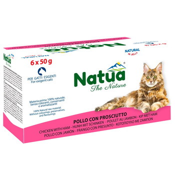 KARMA MOKRA W PUSZCE DLA KOTA NATURALNA NATUA KURCZAK SZYNKA W GALARETCE 6x50g