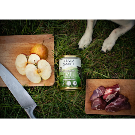 POLANA SMAKU KARMA DLA DOROSŁYCH PSÓW MOKRA DZIK Z JABŁKIEM 10x400g