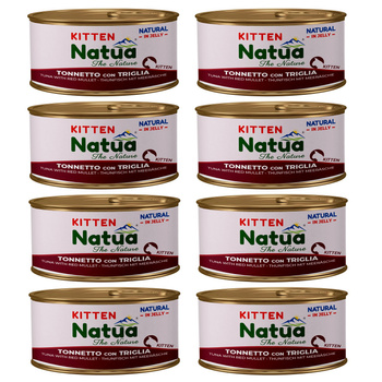 NATUA NATURAL KITTEN MOKRA KARMA DLA KOCIĄT TUŃCZYK Z BARWENĄ W GALARETCE PUSZKA 8x85g