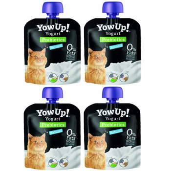 PRZYSMAK DLA KOTA JOGURT NATURALNY BEZ LAKTOZY TŁUSZCZU I CUKRU PREBIOTYKI YOW UP! 4x85g