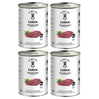 KUCHNIA SZEFA MOKRA KARMA DLA PSA MONOPROTEINOWA SARNA 4x400g