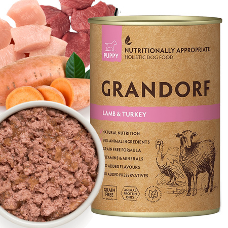 GRANDORF LAMB TURKEY PUPPY JAGNIĘCINA INDYK MOKRA KARMA DLA SZCZENIĄT 400g