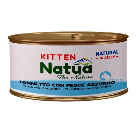 NATUA NATURAL KITTEN MOKRA KARMA DLA KOCIĄT TUŃCZYK Z SARDYNKAMI W GALARETCE PUSZKA 8x85g