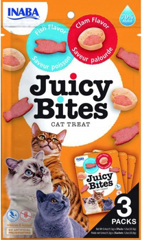 INABA CAT JUICY BITES FISH/CLAM FLAVOUR 3x11,3g (33,9g)