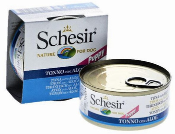 SCHESIR KARMA DLA SZCZENIĄT TUŃCZYK Z ALOESEM PUSZKA 150g