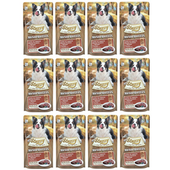 STUZZY MONOPROTEIN MOKRA KARMA DLA PSA WOŁOWINA Z JAGODAMI 12x150g