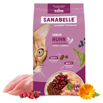 SANABELLE SENIOR HUHN KOMPLETNA SUCHA KARMA DLA KOTA KURCZAK 400g