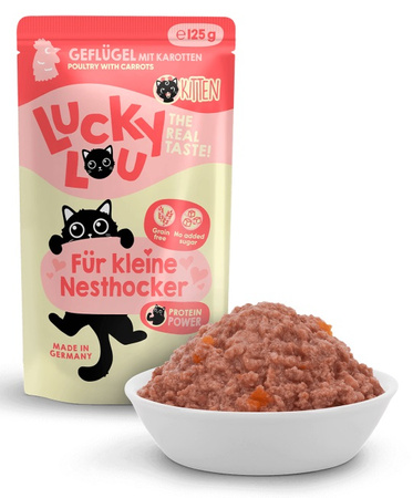 LUCKY LOU LIFESTAGE KITTEN MOKRA KARMA DLA KOCIĄT DRÓB 8x125g