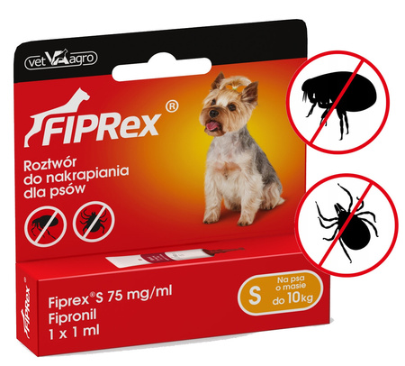 FIPREX KROPLE NA KLESZCZE DLA PSA S 2-10kg 1X1ml