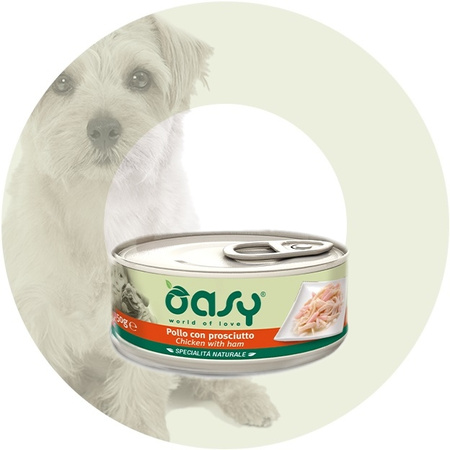 OASY NATURAL RANGE ADULT MOKRA KARMA DLA PSA KURCZAK SZYNKA 6x150g