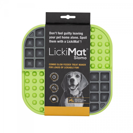 MATA TACKA DO LIZANIA DLA PSA KOTA ANTYSTRESOWA SPOWALNIAJĄCA JEDZENIE LICKIMAT SLOMO ZIELONA 20x20cm