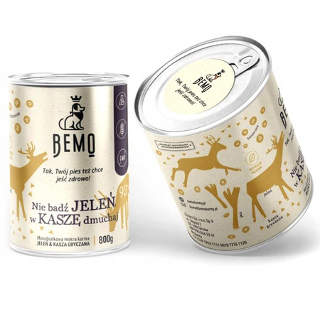 BEMO NIE BĄDŹ JELEŃ W KASZĘ DMUCHAJ KARMA MOKRA DLA PSA 800g