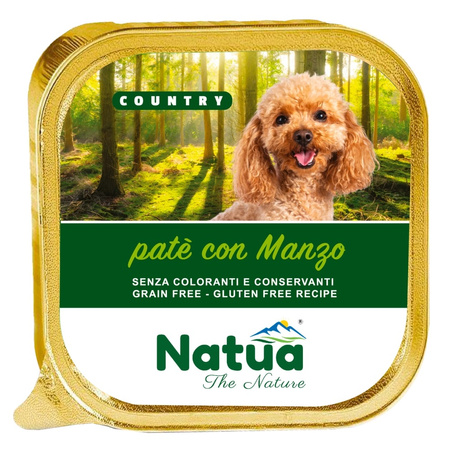 NATUA COUNTRY BEEF MOKRA KARMA DLA PSA PASZTET WOŁOWINA 100g